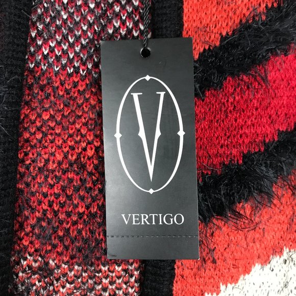 Vertigo Women's Burnt Orange Striped Cape Fringed - Picture 10 of 11